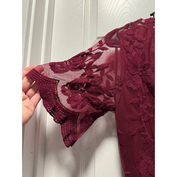 Honey Punch Small Maxi Lace Purple Dress - Picture 3 of 10